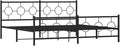 vidaXL Bed Frame Black Powder-Coated Steel Full Bed Frame Rectangular