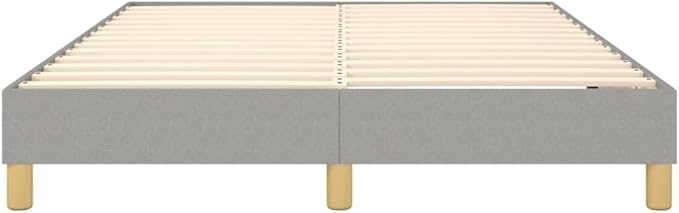 Bed Frame Light Grey Single Bed Furniture for Hotel Bedroom 100% Polyester Fabric, Plywood, Engineered Wood