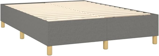 Bed Frame Dark Gray Bed Frame Furniture for Hotel Apartment 100% Polyester Fabric, Plywood, Engineered Wood