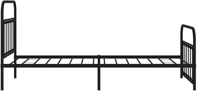 Bed Frame Black Powder-Coated Steel Single Bed Frame Bedroom Furniture headboard for Guest Room