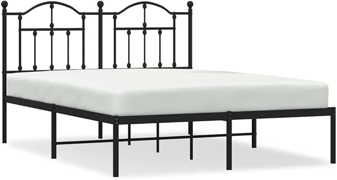 Bed Frame Black Powder-Coated Steel Double Bed Frame Bedroom Furniture Bedroom Decor for Hotels