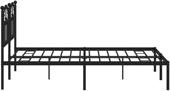 Bed Frame Black Powder-Coated Steel Hotel Bed Frame Bedroom Furniture for Studies 55.1 x 78.7 in