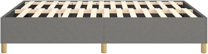 Bed Frame Dark Gray Bed Frame Furniture for Hotel Apartment 100% Polyester Fabric, Plywood, Engineered Wood