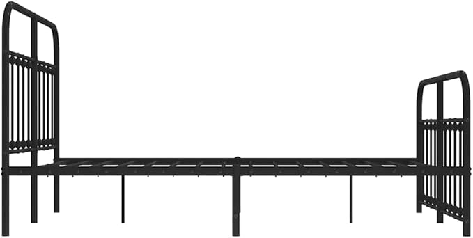 Bed Frame Black Powder-Coated Steel Double Bed Bed Frame headboard Bedroom Furniture for Living Room