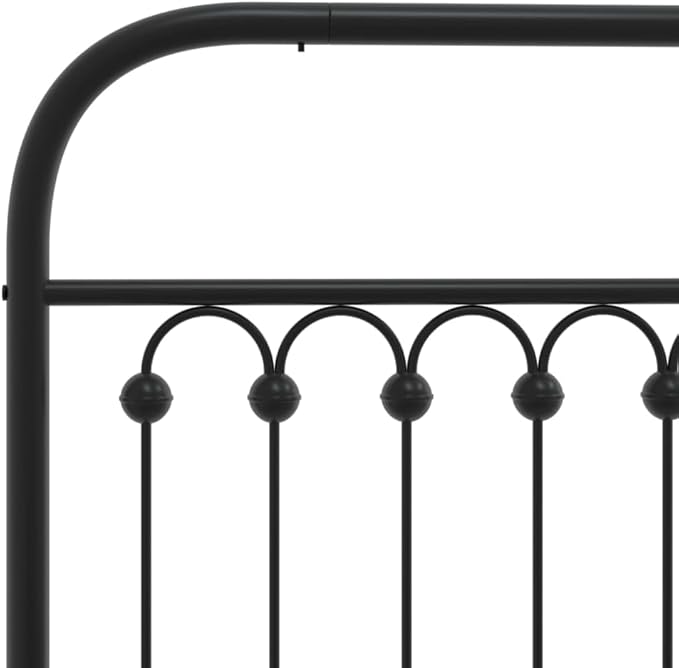 Classic Black Steel Double Bed Frame with Underbed Storage, Elegant Traditional Design for Bedroom or Guest Room, Durable and Stable Support for Mattress