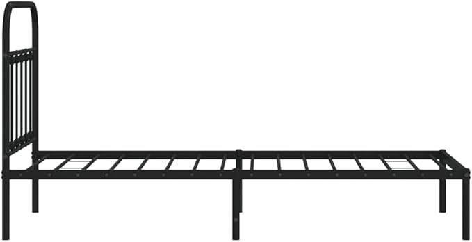 Bed Frame Black Powder-Coated Steel Twin Industrial Bed Frame headboard Bedroom Furniture for Guest Room