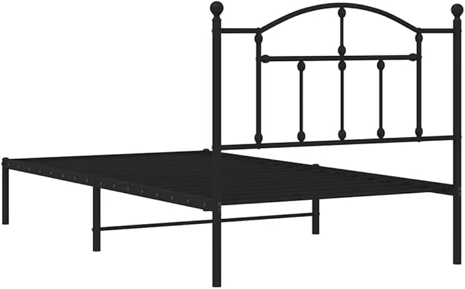 Bed Frame Black Powder-Coated Steel Single Bed Frame Bedroom Furniture Bedroom Decor for Hotels