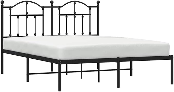 Bed Frame Black Powder-Coated Steel Double Bed Frame Bedroom Furniture Bedroom Decor for Hotels