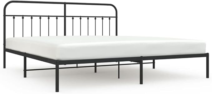 Bed Frame Black Powder-Coated Steel Double Industrial Bed Frame headboard Bedroom Furniture for Bedroom