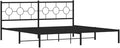 vidaXL Black Metal King Bed Frame - Industrial Style 76"x79.9" with Headboard, Sturdy Steel Construction & Extra Under-Bed Storage Space