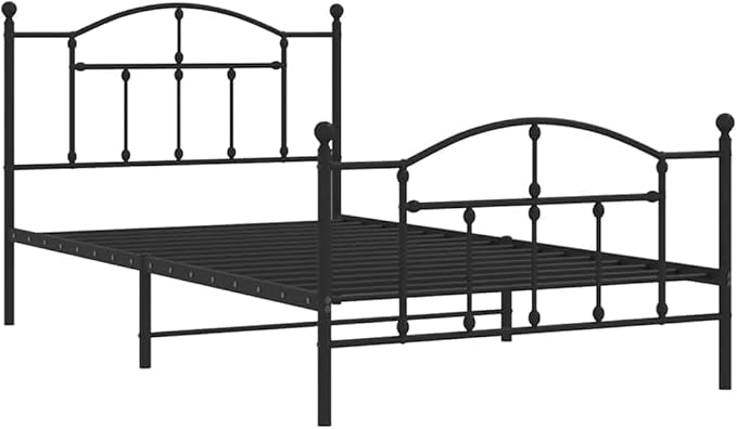 Bed Frame Black Powder-Coated Steel Twin Bed Frame Rectangular Bedroom Furniture Bedroom Decor for bedrooms