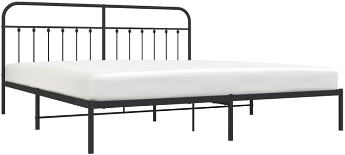 Bed Frame Black Powder-Coated Steel Double Industrial Bed Frame headboard Bedroom Furniture for Bedroom