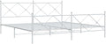 vidaXL Bed Frame White Steel 76 x 80 in Bed Frame Rectangular