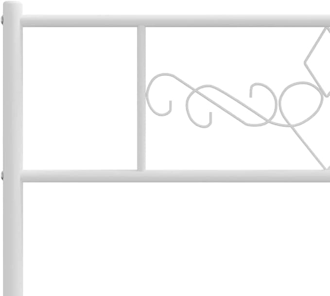 Modern Single Metal Bed Frame with White Finish, Sturdy Steel Construction for Bedroom, Easy Assembly, Compact Size 39.4" x 78.7" for Guest Room or Small Space