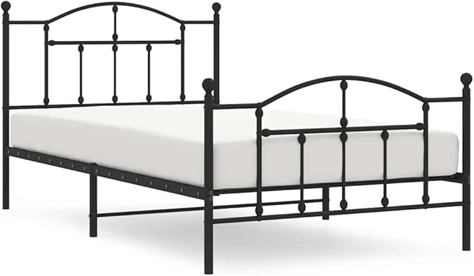 Bed Frame Black Powder-Coated Steel Twin Bed Frame Rectangular Bedroom Furniture Bedroom Decor for bedrooms