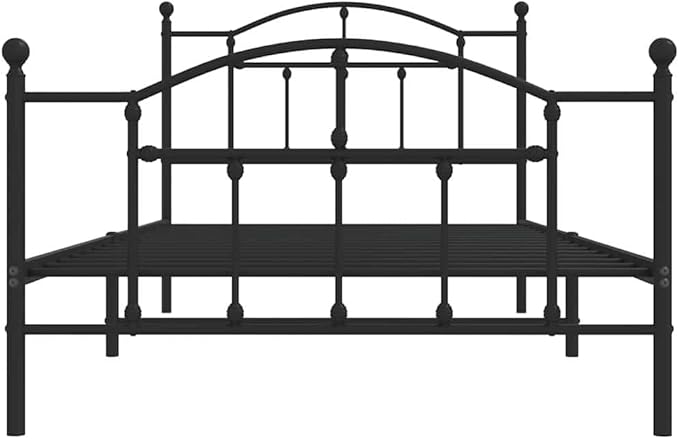Bed Frame Black Powder-Coated Steel Twin Bed Frame Rectangular Bedroom Furniture Bedroom Decor for bedrooms