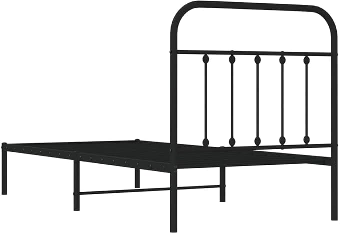 Bed Frame Black Steel Twin Bed Frame Rectangular Industrial Bedroom Furniture headboard for Bedroom