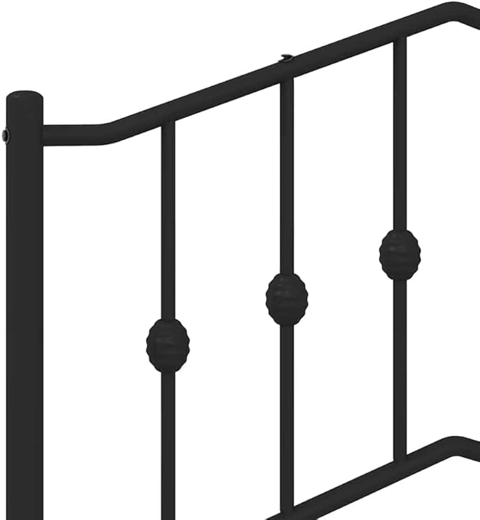 Modern Metal Bed Frame with Footboard, Black Steel Platform Bed with Underbed Storage Space, 76.0" x 79.9" Queen Size for Master or Guest Bedroom