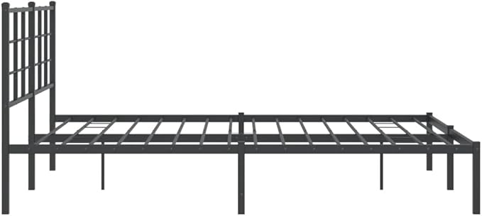 King Size Metal Bed Frame with Headboard, Modern Steel Platform Bed with Underbed Storage, Heavy-Duty Construction for Stability and Breathable Fabric for Comfortable Sleep