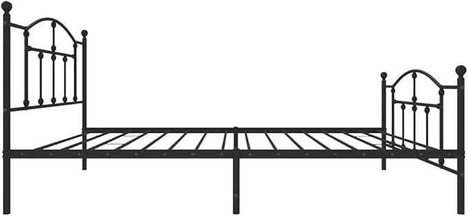 Bed Frame Black Powder-Coated Steel Twin Bed Frame Rectangular Bedroom Furniture Bedroom Decor for bedrooms