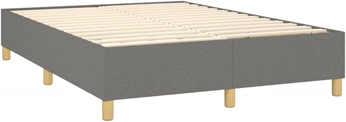 Bed Frame Dark Gray Fabric (100% Polyester), Plywood, Engineered Wood Furniture