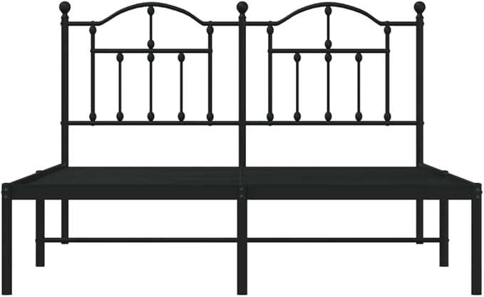 Bed Frame Black Powder-Coated Steel Hotel Bed Frame Bedroom Furniture for Studies 55.1 x 78.7 in