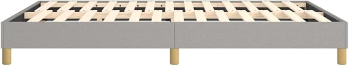 Bed Frame Light Grey Single Bed Furniture for Hotel Bedroom 100% Polyester Fabric, Plywood, Engineered Wood