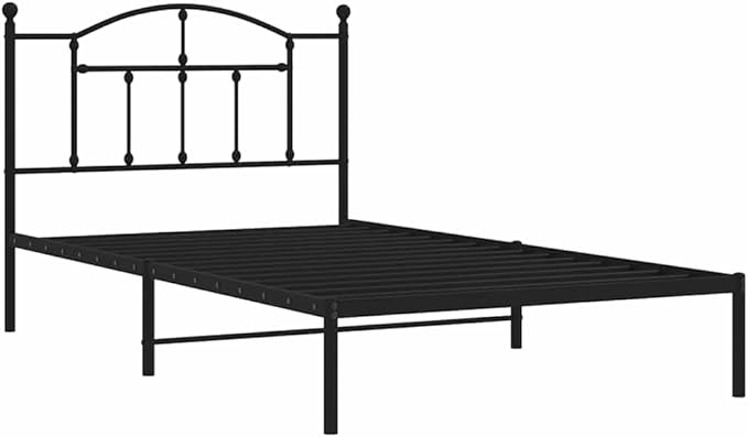 Bed Frame Black Steel Twin Rectangular Modern Durable Versatile Bed Frame Bedroom Furniture for Hotels