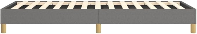 Bed Frame Dark Grey Fabric (100% Polyester), Plywood, Engineered Wood Single Bed