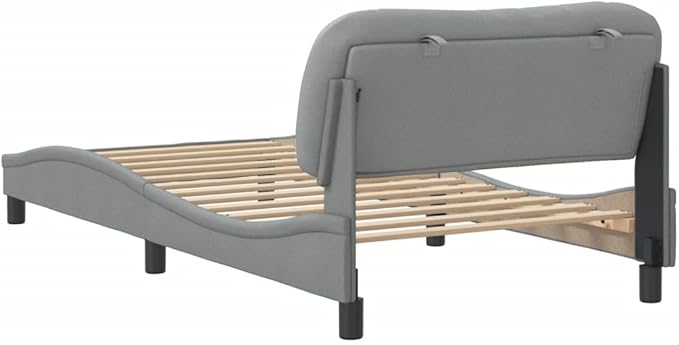 Bed Frame Light Grey Bed Frame Queen Size Double Bed for Hotel Apartment