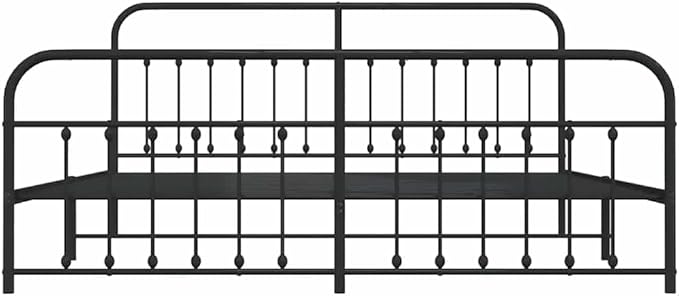 Bed Frame Black Powder-Coated Steel Double Bed Durable Bedroom Furniture headboard for Bedroom
