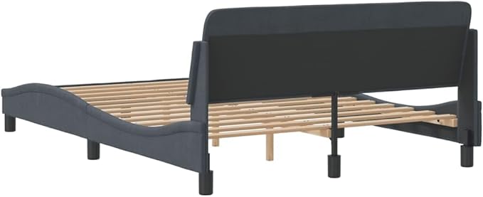 Light Gray Velvet Bed Frame with Storage, Modern Single Size Upholstered Platform for Small Spaces Dark Gray, 55.9 x 81.9 x 29.3 in