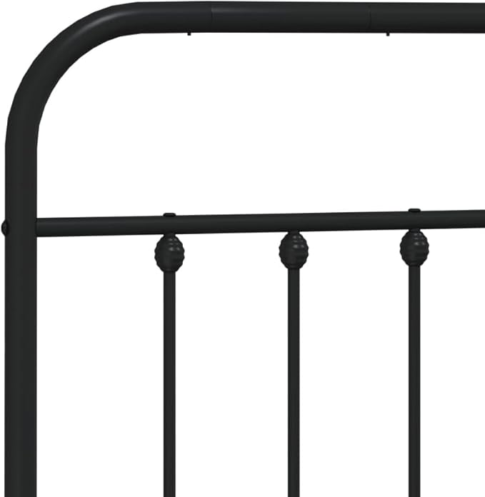 Bed Frame Black Powder-Coated Steel Double Bed Bed Frame headboard Bedroom Furniture for Living Room