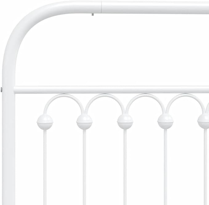 Modern Metal Bed Frame with White Powder-Coated Finish, Minimalist Contemporary Design for Small Rooms, Sturdy Steel Structure with Breathable Support and Easy