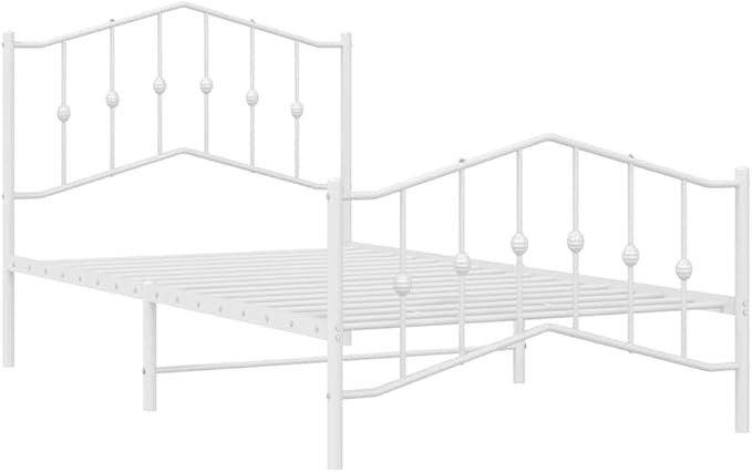 Modern Minimalist Bed Frame with Storage, Sturdy Steel Construction, White Powder-Coated Finish for Bedroom Decor, Easy Assembly, Queen Size Platform Bed