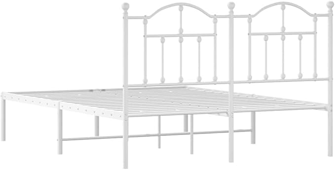 Bed Frame White Powder-Coated Steel Double Bed Frame Bedroom Decor Bedroom Furniture for bedrooms