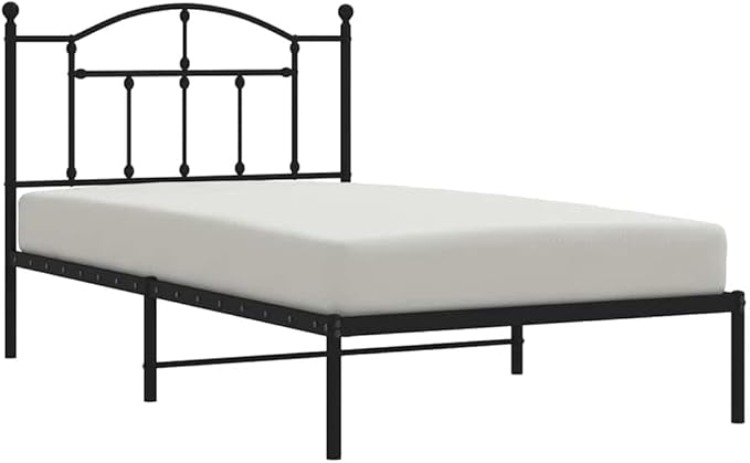 Bed Frame Black Powder-Coated Steel Single Bed Frame Bedroom Furniture Bedroom Decor for Hotels