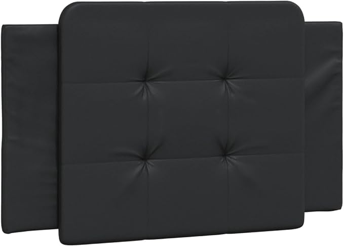 Single Bed Frame Black Faux Leather Upholstered Platform Bed with Headboard Modern Durable Design for Bedroom Guest Room 41.3 x 81.9 x 29.3 Inches