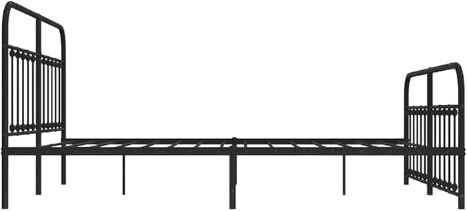 Bed Frame Black Powder-Coated Steel headboard Bed Frame Queen for Bedroom 72 x 83.9 in
