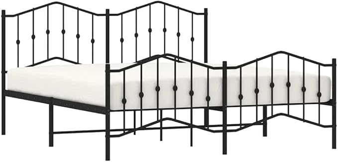 Modern Double Bed Frame with Sturdy Powder-Coated Steel, Spacious 72x84 Inch Mattress Fit, Easy Assembly for Contemporary Bedroom Decor