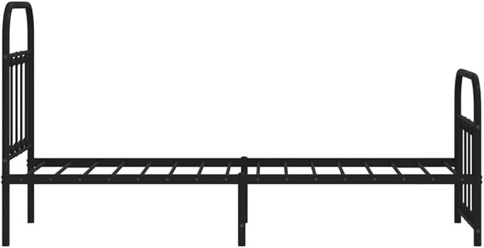 Bed Frame Black Powder-Coated Steel Small Single Bed Frame headboard Bedroom Furniture for Living Room