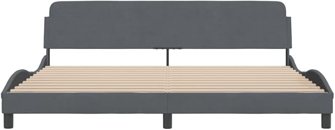 Light Gray Velvet Bed Frame with Storage, Modern Single Size Upholstered Platform for Small Spaces Dark Gray, 77.9 x 85.8 x 29.3 in