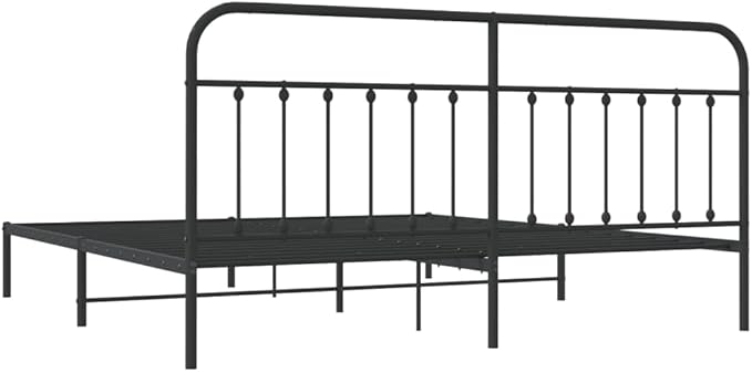 Bed Frame Black Powder-Coated Steel Double Industrial Bed Frame headboard Bedroom Furniture for Bedroom