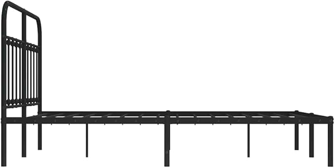 Bed Frame Black Powder-Coated Steel Queen Bed Frame headboard for Living Room 59.1x78.7 in