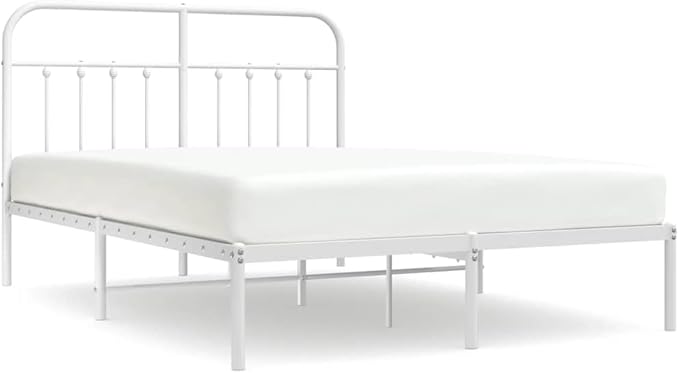 Bed Frame White Steel Double Bed Frame Rectangular Durable headboard Bedroom Furniture for Bedroom