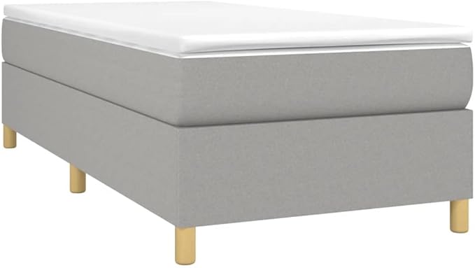 Bed Frame Light Grey Furniture 100% Polyester, Plywood, Engineered Wood