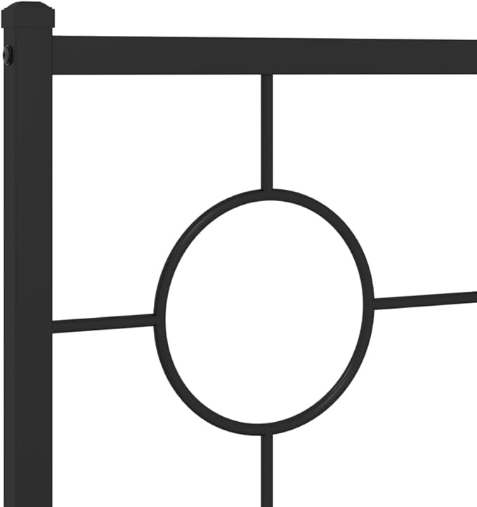 vidaXL Bed Frame Black Metal Bed Frame Rectangular Industrial