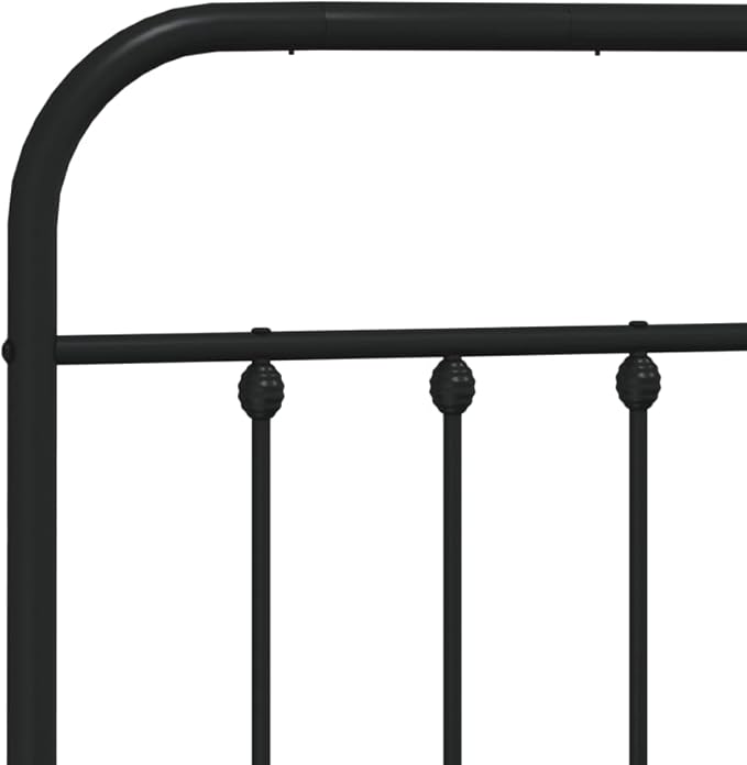 Bed Frame Black Powder-Coated Steel Bed Frame Bedroom Furniture for Bedroom 55.1 x 74.8 in