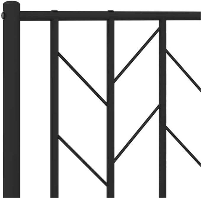 Pemberly Row Contemporary Powder-Coated Steel Single Bed Frame, Black Finish, 41.3 x 81.5 in, Minimalist Metal Design, Sturdy Bedroom Furniture for Guest Room or Small Spaces