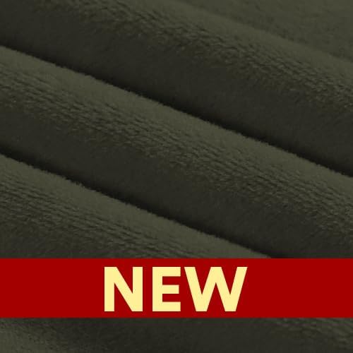 PrinceDeco Velvet Couch Covers for Sofa Soft 4 Pieces Couch Covers for 3 Cushion Couch Sofa Pet Friendly Furniture Protector with Non Slip Elastic Bottom Width Up to 97 Inch (Large Sofas, Olive)